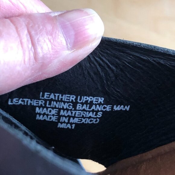 Born Lola Comfort Slide Sandals Black Leather Criss Cross Cork Wedge - Picture 8 of 12